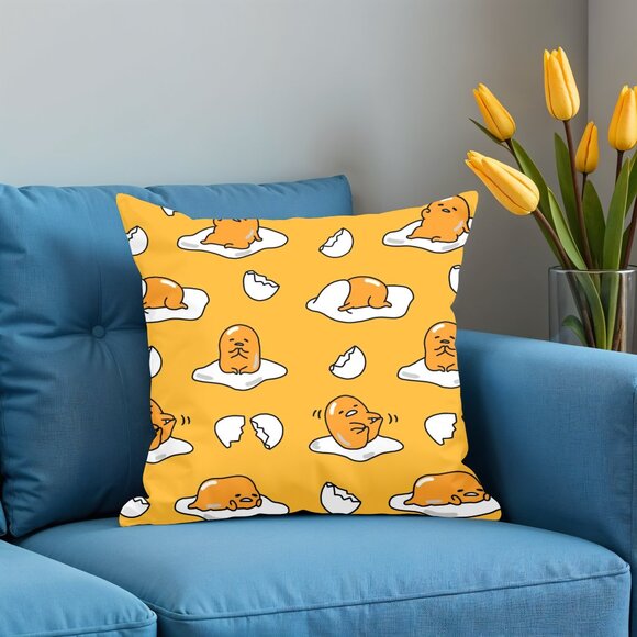 Cute Gudetama the Lazy Egg 18x18 with Throw Pillow Included! Kawaii Ramen NEW - Picture 5 of 6